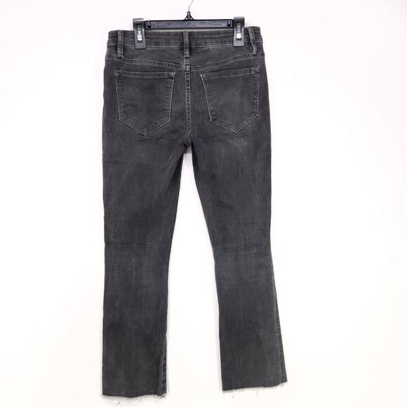 Free People Bootcut  Jeans Size 26 Stretch Raw Hem Fray Gray Mid-Rise - Picture 2 of 14